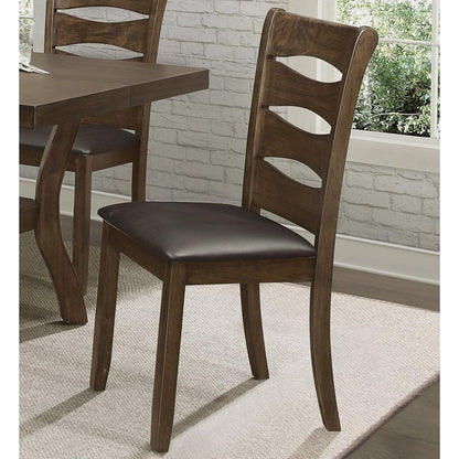 Transitional Style Unique Back Design Set of 2pc Wooden Side Chairs Brown Finish Dining Room Furniture