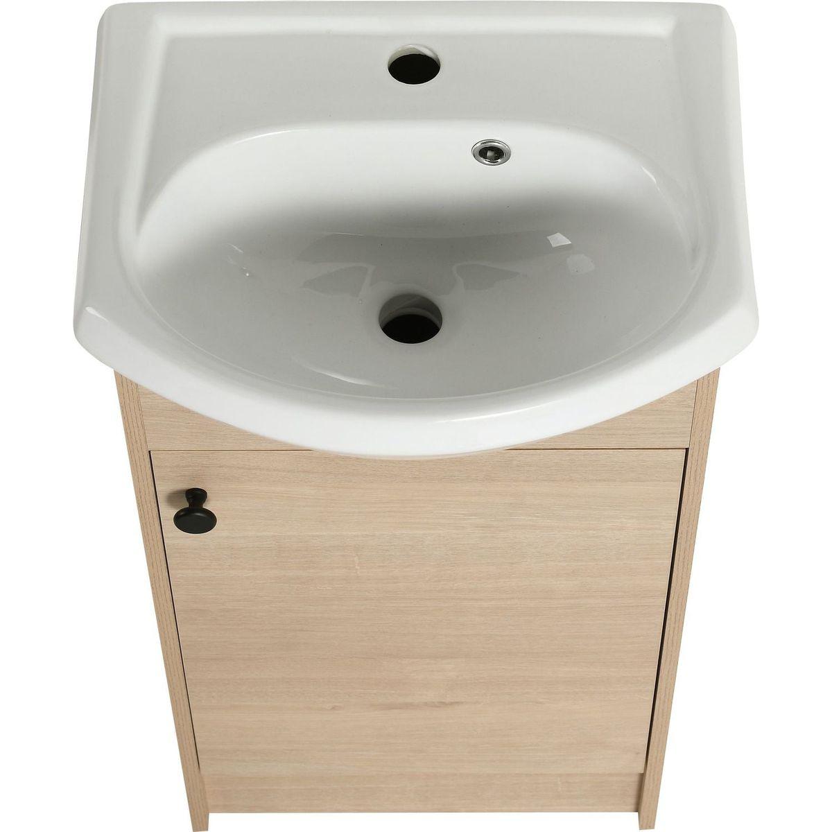 Freestanding 18 Inch Bathroom Vanity, Small Bathroom Vanity With Sink, Bathroom Vanity and Sink Combo (KD-PACKING)-G-BVB02218PLO