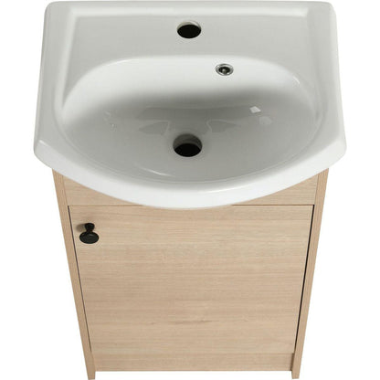 Freestanding 18 Inch Bathroom Vanity, Small Bathroom Vanity With Sink, Bathroom Vanity and Sink Combo (KD-PACKING)-G-BVB02218PLO