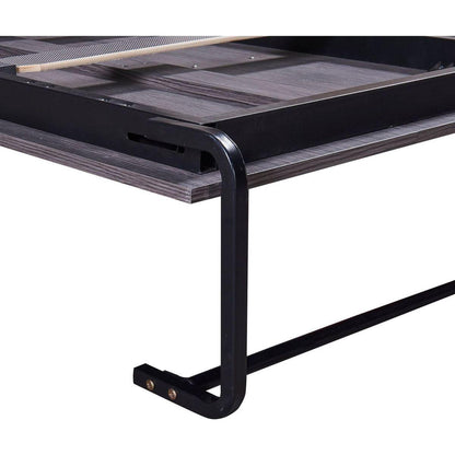 Full Size Murphy Bed with Wardrobe and Drawers, Storage Bed, can be Folded into a Cabinet, Gray