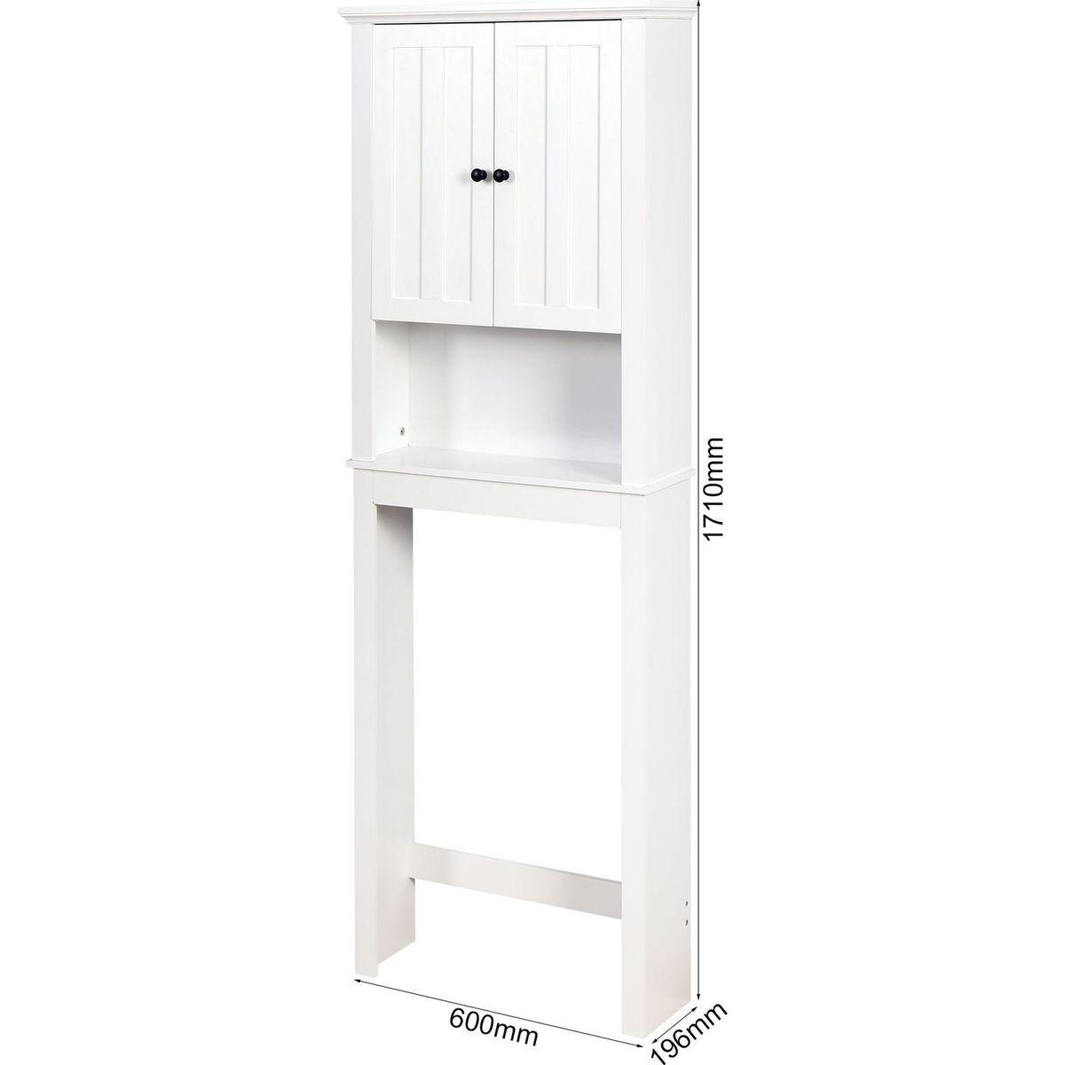 Bathroom Wooden Storage Cabinet Over-The-Toilet Space Saver with a Adjustable Shelf 23.62x7.72x67.32 inch