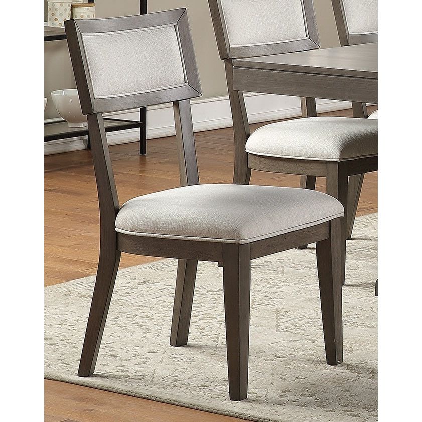 Contemporary Solid wood & Veneer Dining Room Chairs 2pcs Chair Set Cream Cushion Seat back