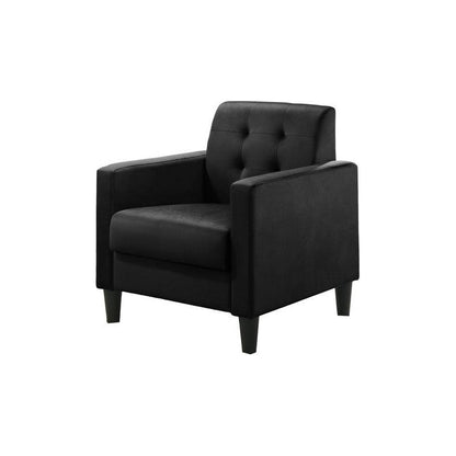 Hale Black Velvet Armchairs and End Table Living Room Set