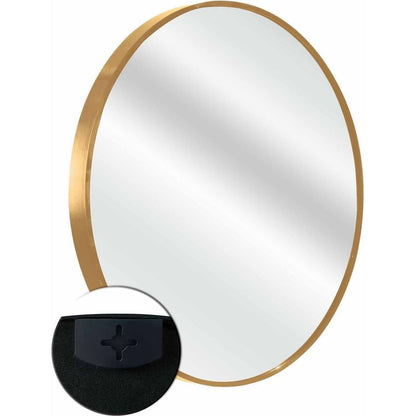 Circle Mirror 20 Inch, Gold Round Wall Mirror Suitable for Bedroom, Vanity, Living Room, Bathroom, Entryway Wall Decor and More, Brushed Aluminum Frame Circle Mirrors for Wall