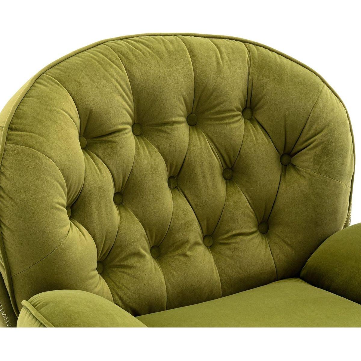 Accent chair TV Chair Living room Chair with Ottoman-FRUIT GREEN