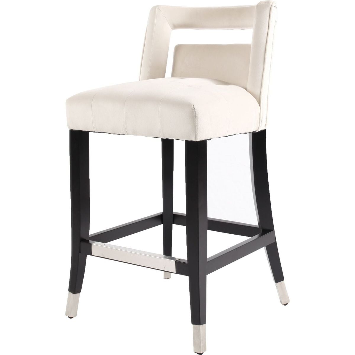 Suede Velvet Barstool with nailheads Dining Room Chair 2 pcs Set - 26 inch Seater height