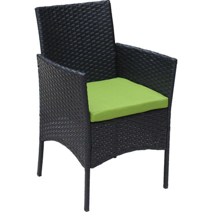 4 PC Rattan Patio Furniture Set Outdoor Patio Cushioned Seat Wicker Sofa (green Cushion)