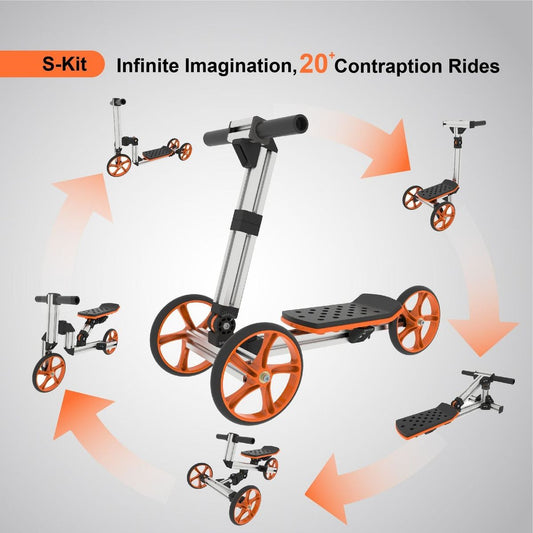 KidRock Constructible Kit 20 in 1 Kids Balance Bike No Pedals Toys for 1 to 4 Year Old Engineering Building Kit Kids Sit/Stand Scooter Most Popular S-Kit (Not Electric) - Streamdale Furniture