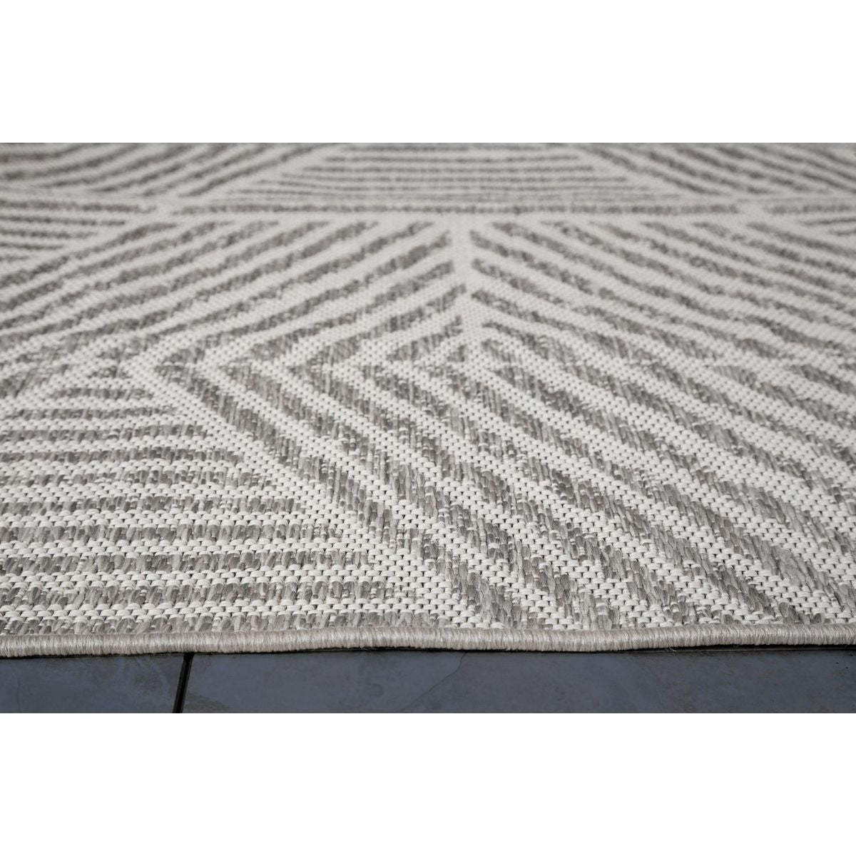 Pyramids Stone Neutral Indoor / Outdoor Polypropylene Area Rug 5x8