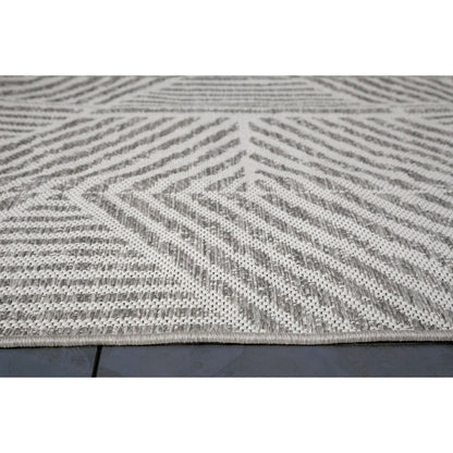 Pyramids Stone Neutral Indoor / Outdoor Polypropylene Area Rug 5x8