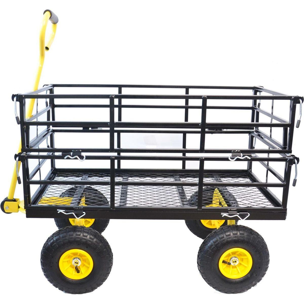 Wagon Cart Garden cart trucks make it easier to transport firewood Yellow+Black