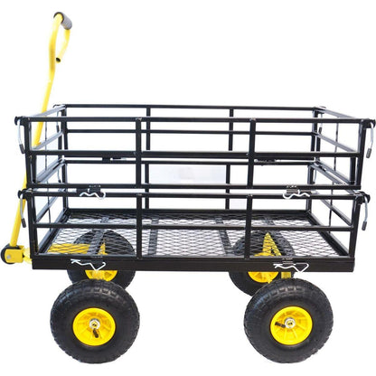 Wagon Cart Garden cart trucks make it easier to transport firewood Yellow+Black