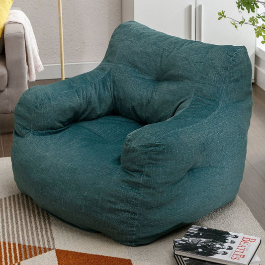 Soft Velvet Fabric Bean Bag Chair Filled With Memory Sponge,Green