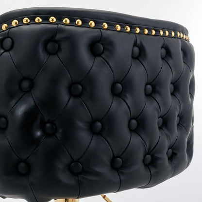 Swivel Barstools Adjusatble Seat Height, Modern PU Upholstered Bar Stools with the whole Back Tufted, for Home Pub and Kitchen Islandlack, Set of 2)