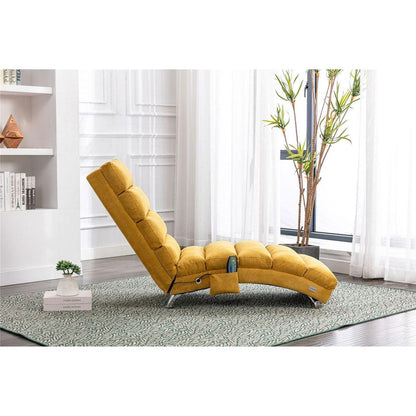 Linen Chaise Lounge Indoor Chair, Modern Long Lounger for Office or Living Room