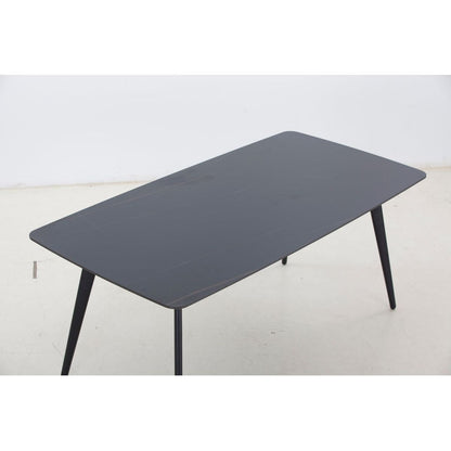 Update Package Sintered Stone Dining Table Thickness of 12mm Porcelain 70.86" Black