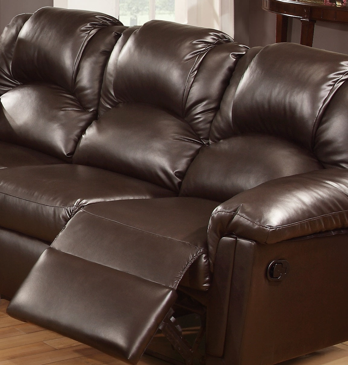 Motion Recliner Chair 1pc Glider Couch Living Room Furniture Brown Bonded Leather