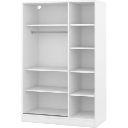 3-Door Shutter Wardrobe with shelves, White
