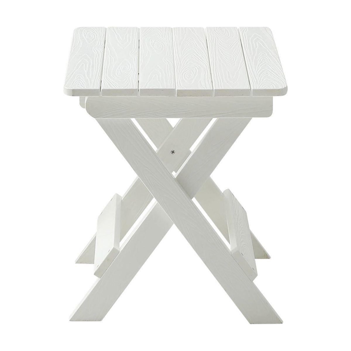 HIPS Foldable Small Table and Chair Set with 2 Chairs and Rectangular Table White