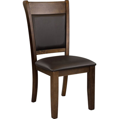 Classic Light Rustic Brown Finish Wooden Side Chairs 2pc Set Upholstered Seat Back Casual Dining Room Furniture