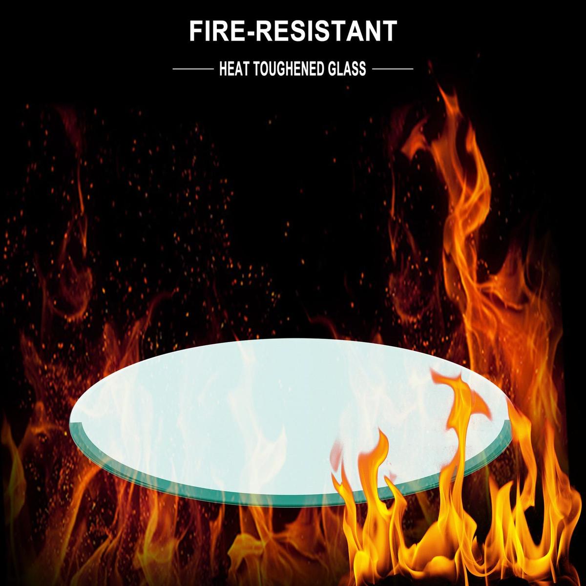 24" Inch Round Tempered Glass Table Top Clear Glass 1/4" Inch Thick Flat Polished Edge - Streamdale Furniture