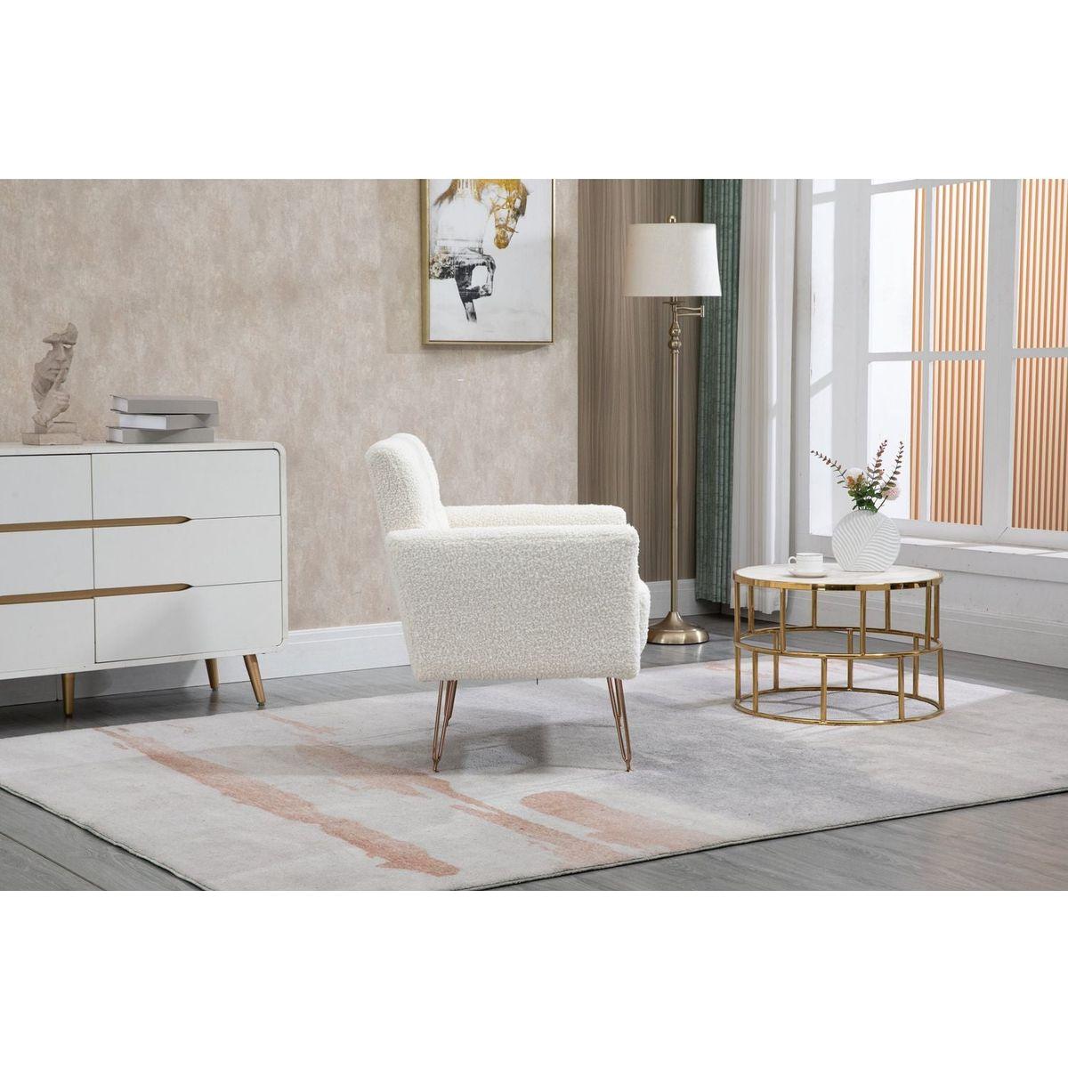 Accent Chair, leisure single sofa with Rose Golden feet