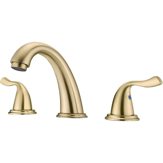 8-Inch 3 Holes 2 Handles Bathroom Sink Faucet, Brushed Golden