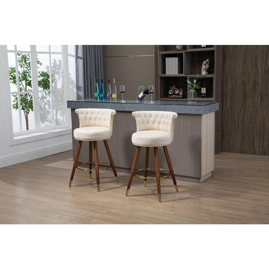 Swivel Bar Stools with Backrest Footrest With a fixed height of 360 degrees