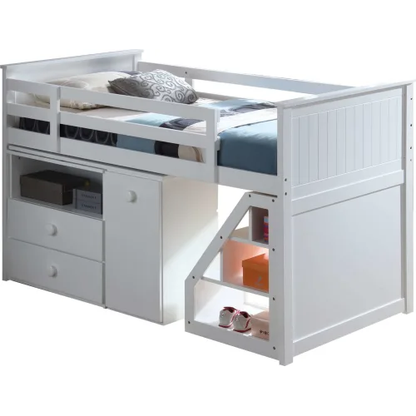 Wyatt Loft Bed & Storage in White