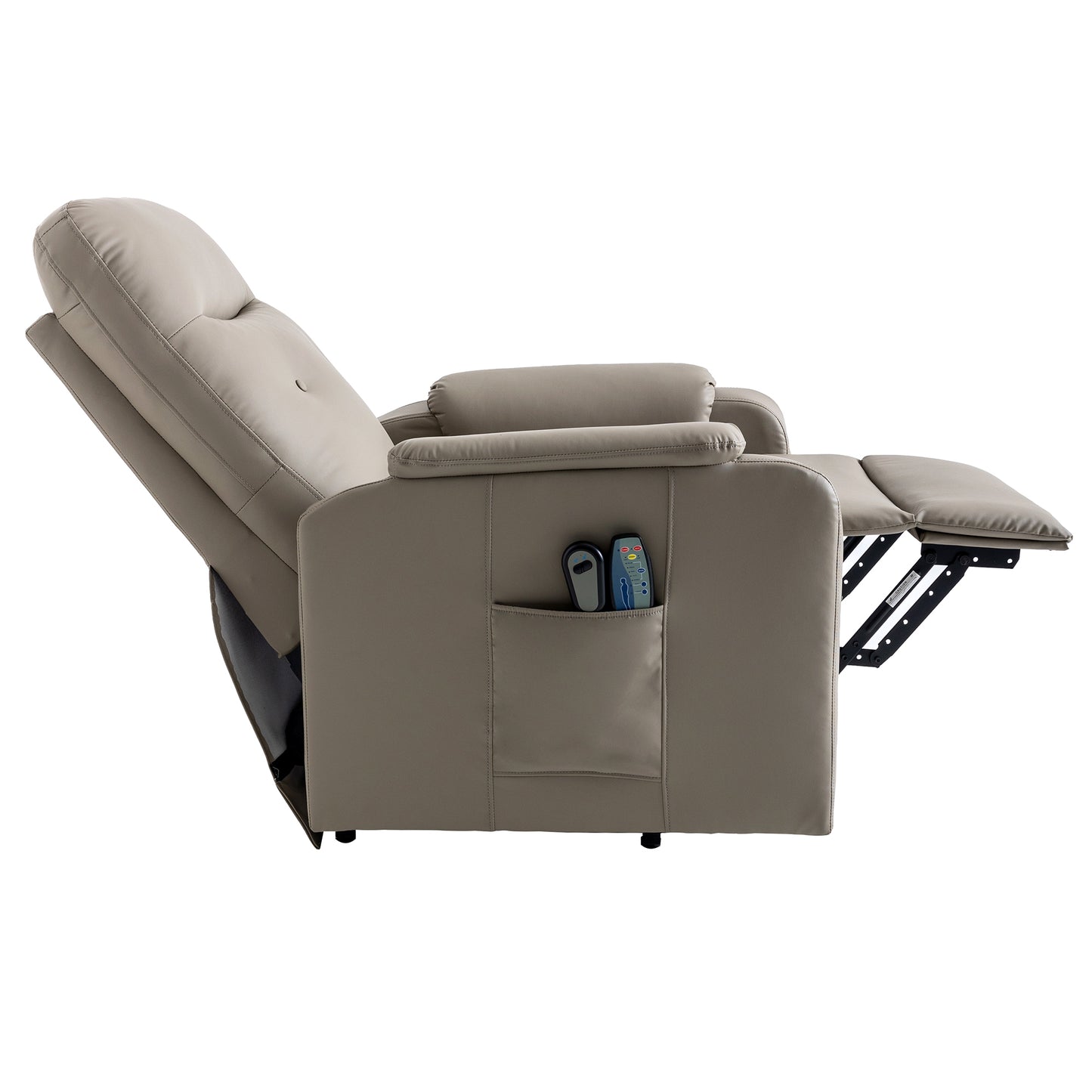 Massage Recliner Chair Electric Power Lift Chairs with Side Pocket, Adjustable Massage and Heating Function for Adults and Seniors, Olive Grey