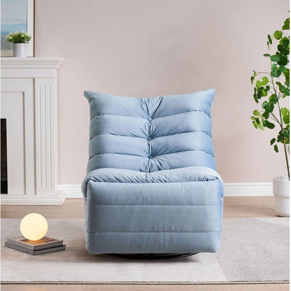 Lazy Chair, Rotatable Modern Lounge with a Side Pocket, Leisure Upholstered Sofa Chair, Reading Chair for Small Space