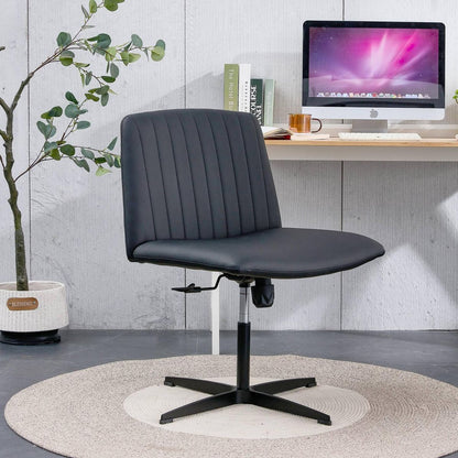 Black High Grade Pu Material. Home Computer Chair Office Chair Adjustable 360 Swivel Cushion Chair With Black Foot Swivel Chair Makeup Chair Study Desk Chair. No Wheels