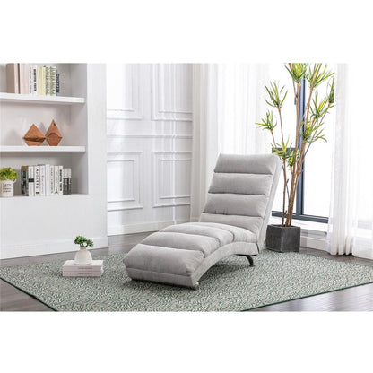 Linen Chaise Lounge Indoor Chair, Modern Long Lounger for Office or Living Room