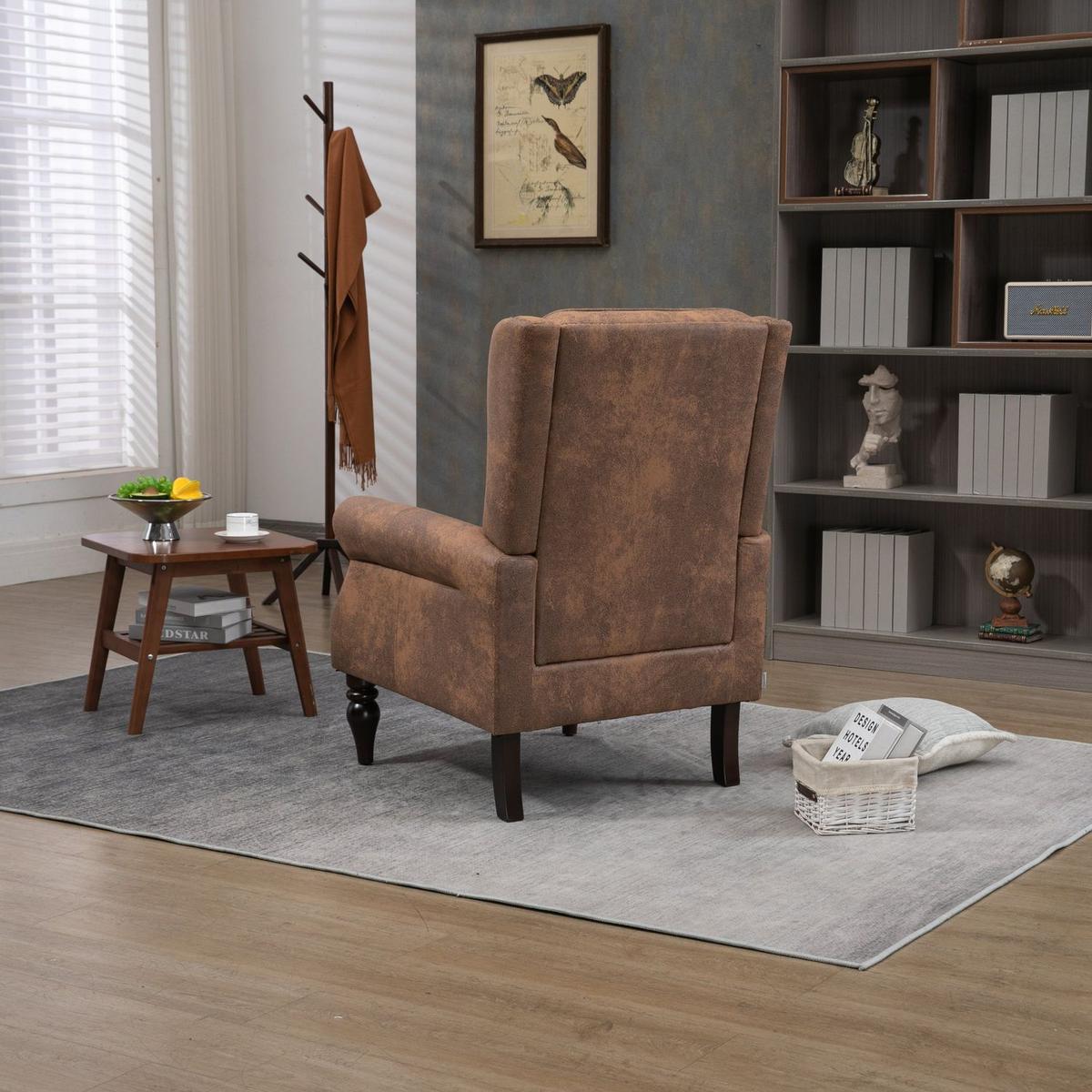 Wood Frame Armchair, Modern Accent Chair Lounge Chair for Living Room