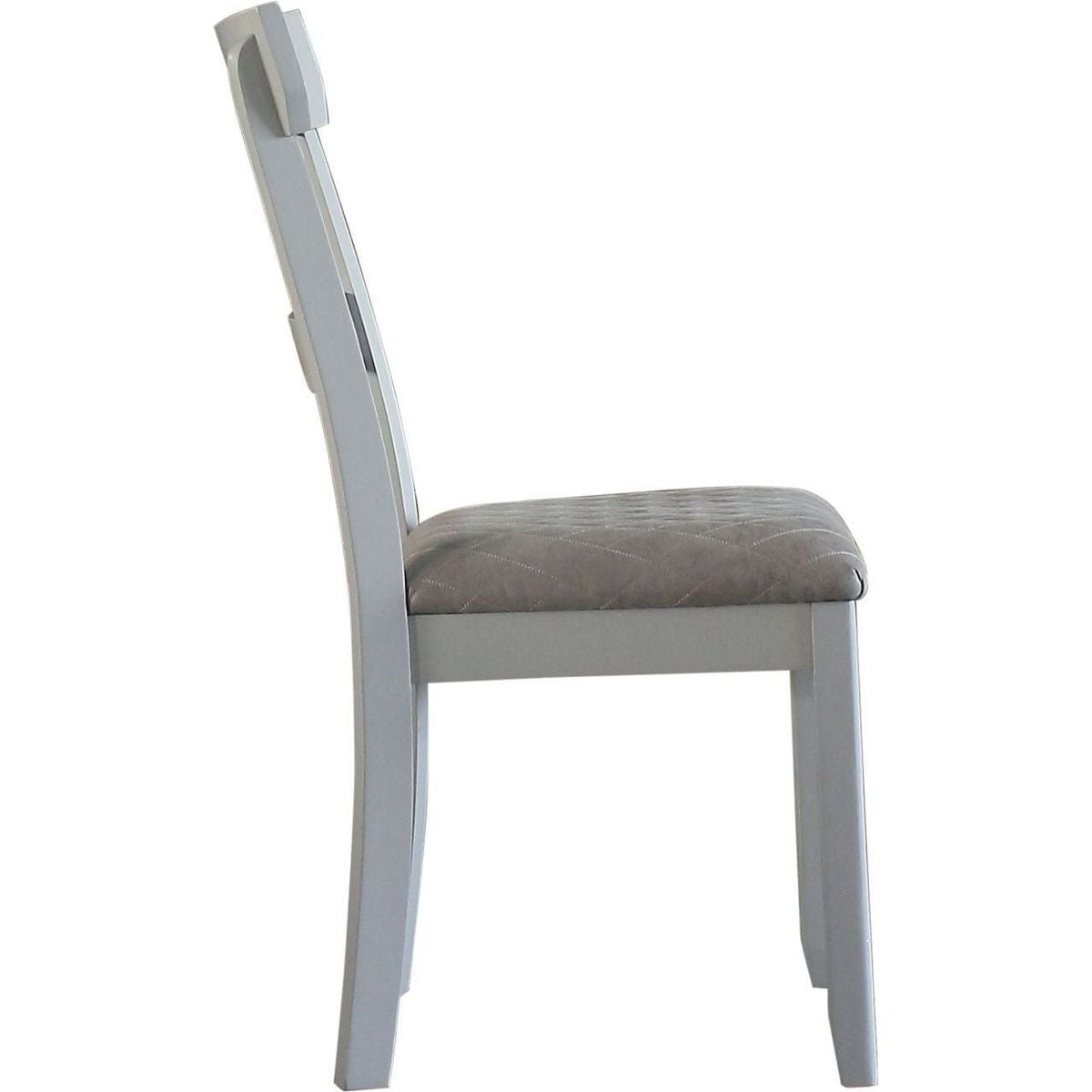 House Marchese Side Chair, Two Tone Gray Fabric & Pearl Gray Finish