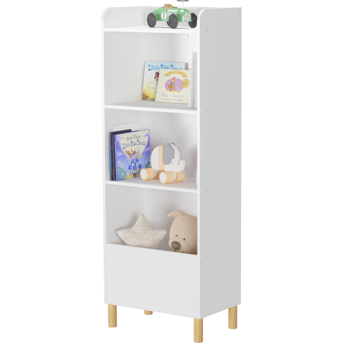 Kids 4-Tier Bookcase, Children's Book Display, Bookshelf Toy Storage Cabinet Organizer for Children's Room, Playroom, Nursery