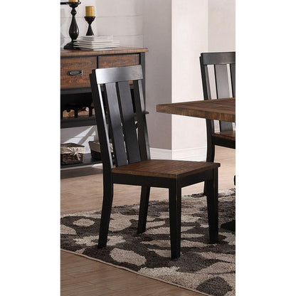 Natural Solid wood Dark Brown hues Set of 2 Chairs Dining Room Seatings Chair