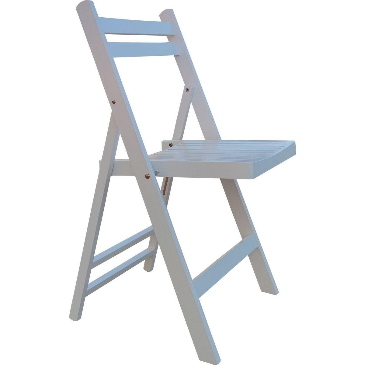 Furniture Slatted Wood Folding Special Event Chair - White, Set of 4, FOLDING CHAIR, FOLDABLE STYLE - Streamdale Furniture