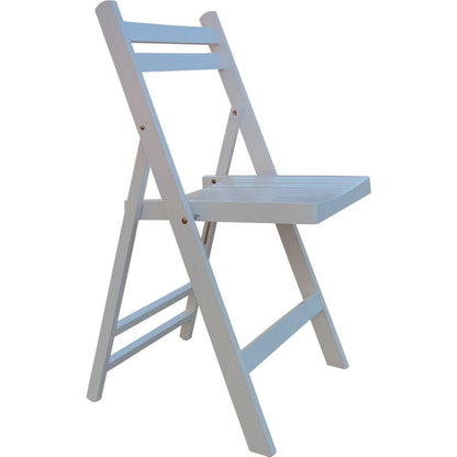 Furniture Slatted Wood Folding Special Event Chair - White, Set of 4, FOLDING CHAIR, FOLDABLE STYLE - Streamdale Furniture