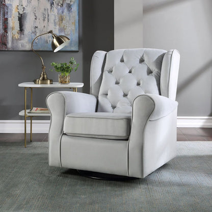 Zeger Swivel Chair w/Glider, Gray Fabric