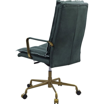 Tinzud Office Chair in Dark Green Top Grain Leather