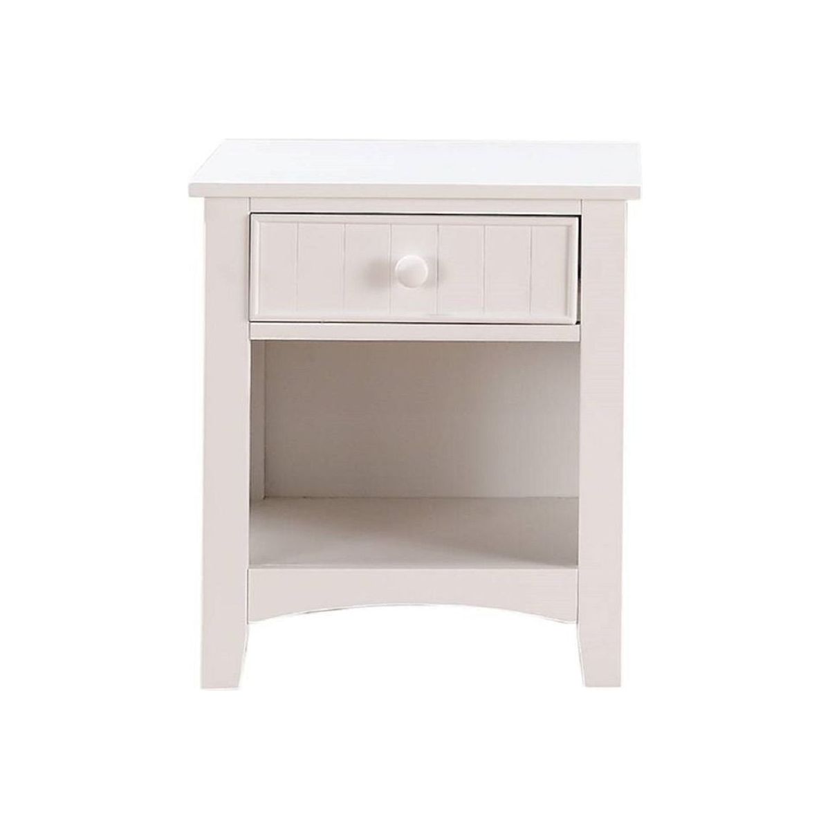 Karine Wooden Nightstand With One Drawer In White Finish