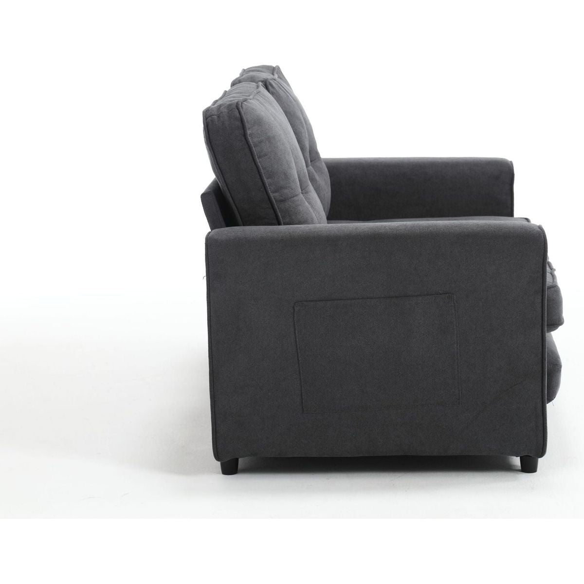 3 Fold Sofa,Convertible Futon Couch sleeper sofabed,Space saving loveseat,Pull Out Couch Bed for Living Room,Dark Gray & Light Gray & Beige,Velvet linen fabric