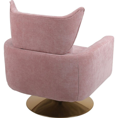 Classic Mid-Century 360-degree Swivel Accent Chair, Pink Linen