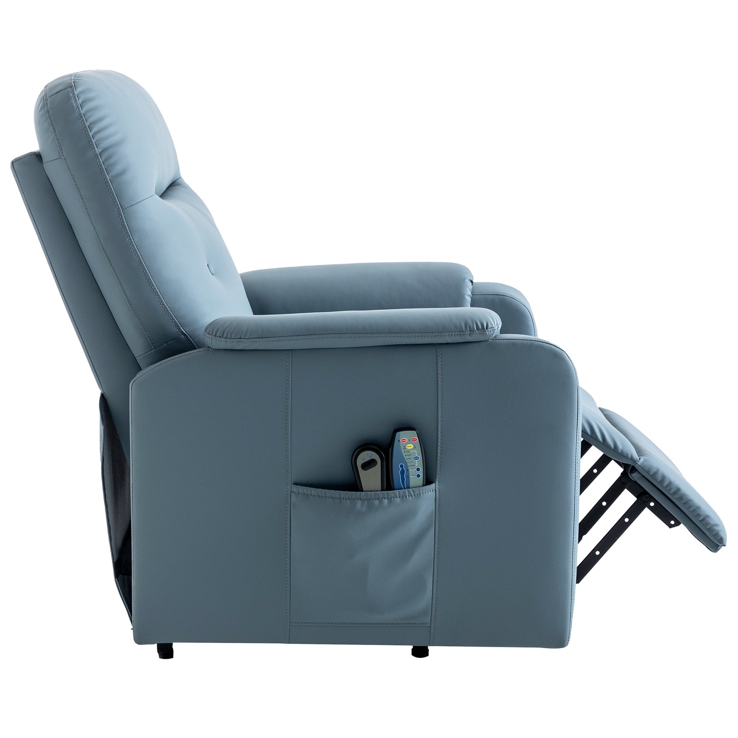 Massage Recliner Chair Electric Power Lift Chairs with Side Pocket, Adjustable Massage and Heating Function for Adults and Seniors, Squirrel grey