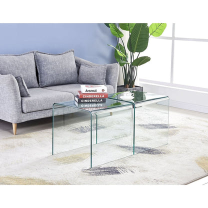 Small Clear Glass Side & End Table, Tempered Glass End Table Small Coffee Table