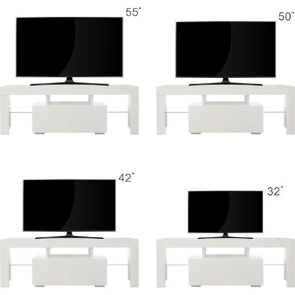 Entertainment TV Stand, Large TV Stand TV Base Stand with LED Light TV Cabinet.