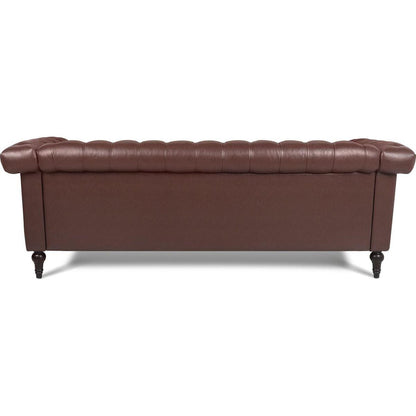 83.66 Inch Width Traditional Square Arm removable cushion 3 seater Sofa