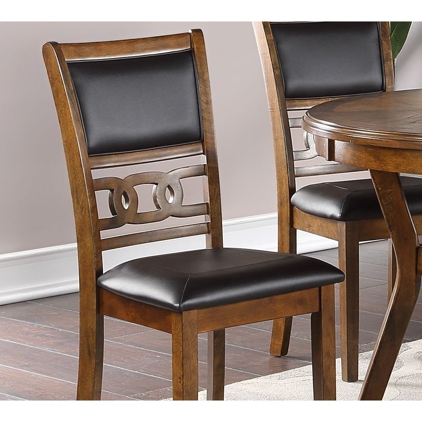 Dining Room Furniture Walnut Finish Set of 2 Side Chairs Cushion Seats Unique Back Kitchen Breakfast Chairs