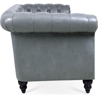 84.65" Rolled Arm Chesterfield 3 Seater Sofa.